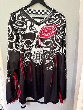 Troy Lee Designs Black & White Skull Motocross Jersey - Size: 3XL